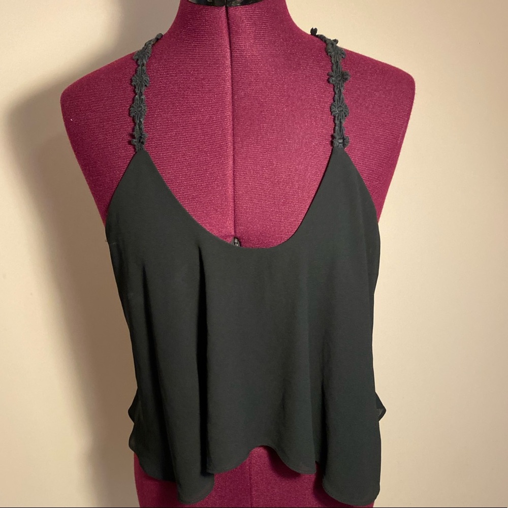 black flowy crop top